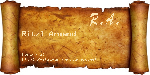 Ritzl Armand névjegykártya